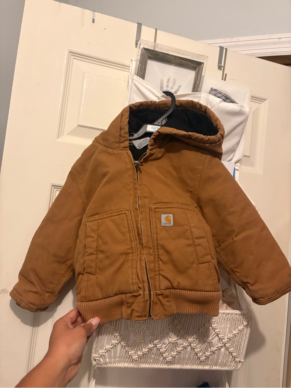 Carhartt Tan Kids' Hooded Duck Canvas Jacket - Picture 2 of 7